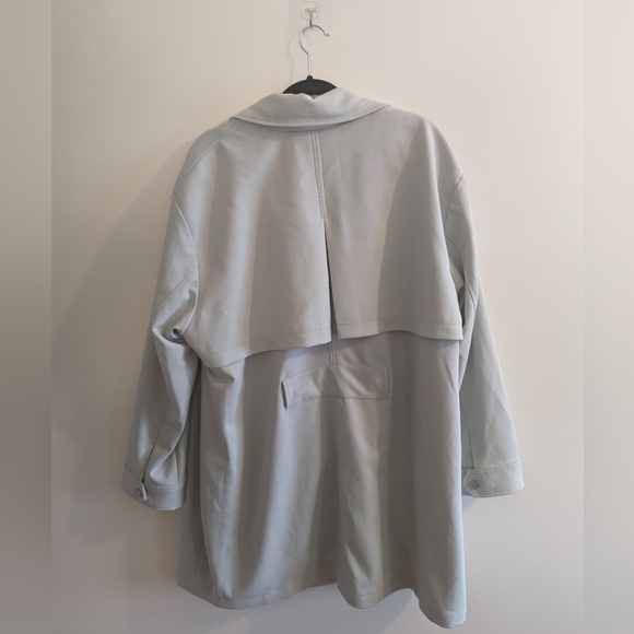 Seafoam 7 For All Mankind Trench Coat xl to 2xl or 3xl, no belt - Picture 4 of 9